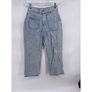 Tami Jeans Cropped Jeans Light Wash Utility Pocket High Waist Casual Denim 24x24